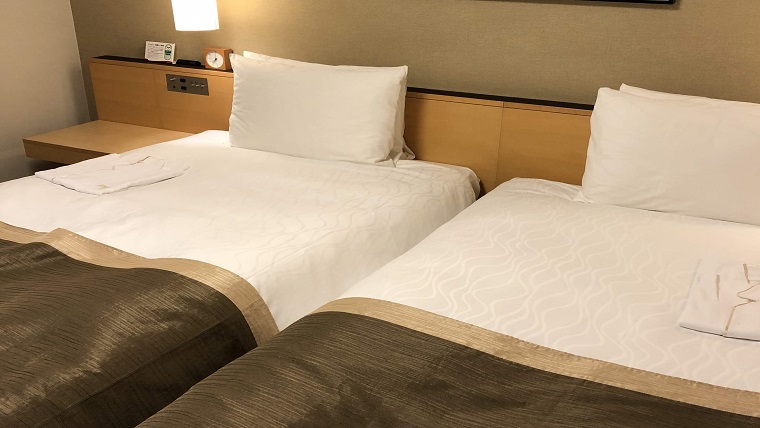 リッチモンドホテル宇都宮駅前アネックスのベッドは子供と一緒に寝ても狭くない