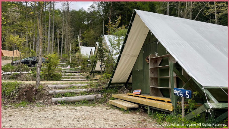 キャンプサイトななつ星にあるグランピングシャビ―テント